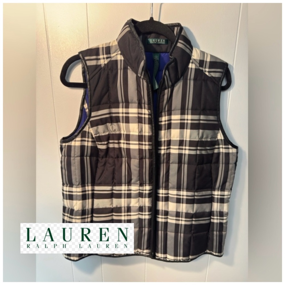 Lauren Ralph Lauren black and white puffer vest, ladies L